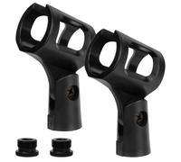 Geekria pour créateurs, support universel pour clip de micro, fixation de micro réglable, adapté aux microphones à main, compatible avec Shure SM58S, PGA48, Sennheiser E 835, E945 (Noir/Lot de 2)