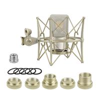 GEEKRIA pour Creators Support Anti-Vibrations pour Microphone Compatible avec Neumann TLM 103, TLM 102, U 87 AI, TLM 67, Adaptateur de Suspension avec Pince (Champagne/Métal)
