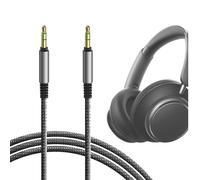 GEEKRIA QuickFit Audio Câble Compatible avec Anker Soundcore Life Q30, Life Q35, Life 2 Active, Vortex, Bluedio F800, Vinyl Plus Casque,3.5mm Ordon Stéréo de Remplacement (1,2m)
