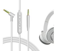 Geekria QuickFit Audio Câble Compatible avec JBL E35 E40 E40BT E45BT E50BT E55BT 650BTNC 600BTNC Casque,Cordon stéréo de Remplacement AUX de 2,5 mm avec Microphone en Ligne (Blanc 4ft/1.2m)