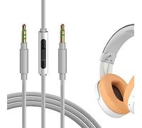 Geekria QuickFit Audio Câble Compatible avec Skullcandy Crusher Wireless, Venue, Grind, Hesh3 Casque, 3.5mm Ordon Stéréo de Remplacement avec Microphone Intégré(1,2m)