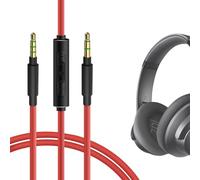 GEEKRIA QuickFit Audio Câble Compatible avec Soundcore Life Q30, Q35, Life 2 Active, Vortex Casque, 3.5mm Ordon Stéréo de Remplacement avec Microphone Intégré(1,2m)