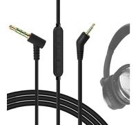 Geekria QuickFit Audio Cable with Mic Replacement for Bose QuietComfort 3, QC3 Headphones - 3.5mm Stereo Cord with Microphone and Volume Control (4.9 ft)
