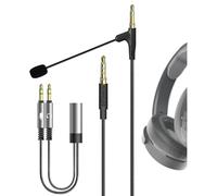 Geekria QuickFit Boom Mic Câble de jeu compatible avec Skullcandy Hesh 3, Hesh 2, Grind Câble casque 3,5 mm, câble de remplacement AUX stéréo avec microphone d'arbre (Noir)