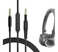 Geekria QuickFit Câble de Rechange avec Micro pour AKG K430 K450 K451 K480, JBL J88, Cordon Audio avec Contrôle du Volume et Microphone Compatible avec Les Appareils Android et Apple (Noir, 120 cm)