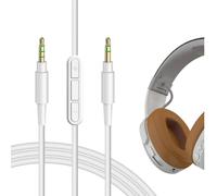 Geekria QuickFit Cable with Mic Replacement for Skullcandy Hesh, Hesh 2, Crusher, Grind Headphones/Audio Cord with Volume Control and Microphone(White)