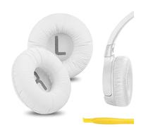 Geekria QuickFit Coussinets d’Oreille de Remplacement en Simili Cuir pour JBL JR 300/300BT, T450BT/500BT, Tune 500/500BT/510BT, Tune 520BT, avec Guide vidéo (Blanc)