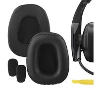 Geekria QuickFit Coussinets de rechange en cuir protéiné + mousse anti-vent pour microphone Compatible avec BlueParrott B550-XT, B550XT Noir