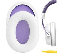Geekria QuickFit Coussinets de rechange en cuir protéiné pour casque de jeu HyperX Cloud Alpha, Alpha S, Alpha Édition limitée Blanc