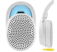 Geekria QuickFit Coussinets de rechange en cuir protéiné pour casque sans fil Skullcandy Riff Blanc