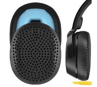 Geekria QuickFit Coussinets de rechange en cuir protéiné pour casque sans fil Skullcandy Riff Noir