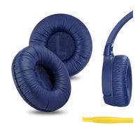 Geekria QuickFit Coussinets de rechange en similicuir compatibles avec casque JBL JR 300/ 300BT, T450BT, T500BT, Tune 500/ 500BT/ 510BT/ 520, avec guide vidéo (Bleu)