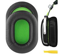 Geekria QuickFit Coussinets de rechange pour casque de jeu stéréo Razer BlackShark Noir/Vert