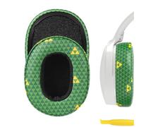 Geekria QuickFit Coussinets de rechange pour casque Skullcandy Crusher sans fil, Crusher EVO, Crusher ANC, Hesh3, HeshEVO, HeshANC, Venue ANC, pièces de réparation (triangle vert Zelda)