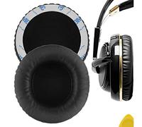 Geekria QuickFit Cuir protéiné Oreillettes de Remplacement pour SteelSeries Siberia V1, Siberia V2, Siberia V3 Prism Gaming Casque Coussinets d'oreille Coussins, Pièces de réparation d'oreillettes