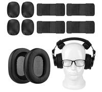 GEEKRIA QuickFit Kit de coussinets pour porteurs de lunettes, compatibles avec Audio-Technica ATH-M50X, M50XBT, M50xBT2, M50, M40X, M30, M20, coussinets anti-pression et cache-oreilles
