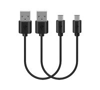 Geekria QuickFit Lot de 2 câbles de charge compatibles avec Bose QC35, QC35 2, SoundLink, SoundLink II/USB-A vers micro-USB pour écouteurs Bose Noir 30 cm