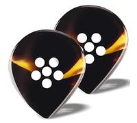 Geekria QuickFit Lot de 2 médiators plats faits à la main pour guitare électrique/basse/acoustique/jazz Noir/marron