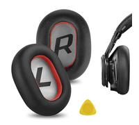 Geekria QuickFit Oreillettes de Remplacement pour Plantronics BackBeat Pro 2/Pro 2 Special Edition, Voyager 8200 UC (Coussins d’oreilleurs) (Noir/Rouge)