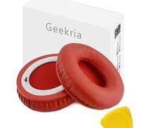 Geekria QuickFit Protein Leather Coussinets d'oreille pour Casque Solo HD Oreillettes de Remplacement/Coussin d'oreille/Oreillettes, pièces de réparation de Couvre-Oreille pour Casque (Rouge)