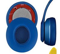 Geekria QuickFit Protein Leather Ear Pads for Solo 2, Solo 2.0 Wireless on-Ear Headphones, Replacement Ear Cushion/Ear Cups/Ear Cover, Headset Earpads Repair Parts (Blue)