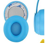 Geekria QuickFit Protein Leather Ear Pads for Solo Pro Wireless Headphones, Replacement Ear Cushion/Ear Cups/Ear Cover, Headset Earpads Repair Parts (Light Blue)