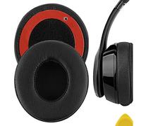 Geekria QuickFit Protein Leather Ear Pads for Solo2.0 Wired Headphones, Replacement Ear Cushion/Ear Cups/Ear Cover, Headset Earpads Repair Parts (Black)