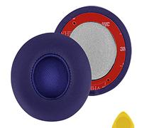 Geekria QuickFit Protein Leather Ear Pads for Solo3, Solo 3.0 on-Ear Headphones Replacement Earpads/Ear Cushion/Ear Cups, Headset Ear Cover Repair Parts (Pop Indigo)