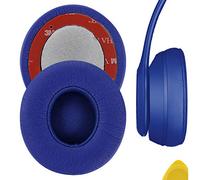 Geekria QuickFit Protein Leather Ear Pads for Solo3, Solo 3.0, Solo 2 Wireless on-Ear Headphones Replacement Earpads/Ear Cushion/Ear Cups, Headset Ear Cover Repair Parts (Dark Blue)
