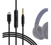 Geekria QuickFit USB-C Digital to Audio Cable with Mic for Solo 3, Solo 2, Studio 3, Studio 2 Headphones, Type-C Replacement Stereo Cord with Microphone and Volume Control (Black 5.6FT)