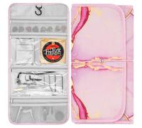 GEEKRIA Sac de rangement portable pour accessoires de guitare, pliable avec poches d'accès facile (marbre rose)