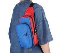 Geekria Sac De Transport Compatible Avec Nintendo Switch/Lite/OLED Console, Dock, Joy-Con Grip & Accessoires, Sac À Bandoulière Avec Stockage De Cartes De Jeu Rouge Bleu