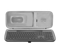 GEEKRIA Sac de transport pour clavier, compatible avec clavier Logitech Signature Slim Solar+ K980, CLVX 1 sans fil, coque rigide en EVA (gris foncé)