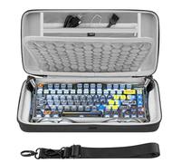 GEEKRIA Sac de transport pour clavier, compatible avec GravaStar Mercury K1/Mercury K1 Pro/K1 Lite/V75 Pro/V75 Lite/V75 HE/V75 Pro HE, coque rigide de voyage en EVA (gris foncé)