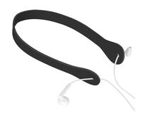 Geekria Sangle de Cou pour écouteurs en Cuir végétalien Souple Anti-Perte Compatible avec Les écouteurs Apple EarPods et Autres écouteurs filaires (Noir)