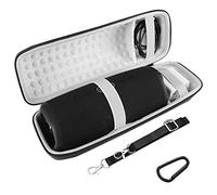 Geekria Shield Étui compatible avec enceinte Bluetooth portable JBL Charge 5, Charge 4, coque rigide de rechange avec espace pour accessoires (noir)