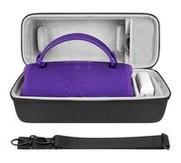 Geekria Shield Étui de haut-parleur compatible avec JBL Charge 6 - Coque rigide de rechange avec rangement pour câble, crochet porte-clés, bandoulière de voyage (gris foncé)