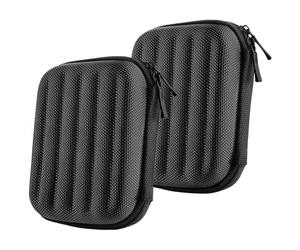 Geekria Shield Étui pour Casque Audio Intra-auriculaire, étui de Voyage Rigide de Remplacement avec Rangement pour câbles, Compatible avec JVC, JBL, Bose, HiFiman, Shure (2 Lots/Noir)