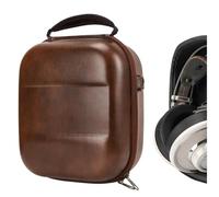 Geekria Shield Étui pour casque compatible avec AKG K701 Ultra, Pro Audio K702/K72 et plus encore, sac de transport rigide de rechange avec rangement de câbles (cuir végétalien marron)
