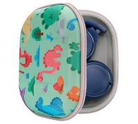Geekria Shield Étui pour Casque Compatible avec JBL Tune 510BT, Tune 560BT, Tune 500BT, Jr 310BT, étui de Transport Rigide de Remplacement avec Rangement pour câble (Dinosaure Vert)