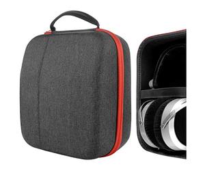Geekria Shield Étui pour écouteurs supra-auriculaires de grande taille, coque rigide de rechange avec rangement pour câbles, compatible avec les casques HiFiMAN Sundara-C, Grado (gris foncé)