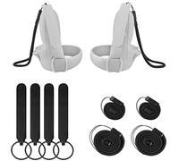 Geekria Straps Covers & Wrist Straps Compatible avec Meta / Oculus Quest 2 Anti-Drop Hand Grip Accessoires Fit for Quest 2 Touch Controller Handle (Noir 20CM+40CM)