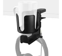 Geekria Support 2 en 1 pour Casque & Porte-Gobelet de Bureau, Fixation sous Bureau Rotatif, Compatible avec Sennheiser, Bose, Beats, Razer, HyperX, Sony, pour Tasses de Café & Verres (Noir)