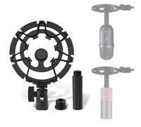 Geekria Support antichoc pour microphone compatible avec Razer Seiren X, V3, V3 Mini, V2 Pro, V2 X, Elite, Emote Mic Anti-vibration Adaptateur de suspension Clip (noir)