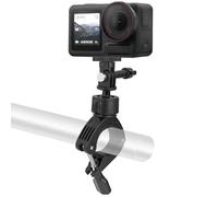 GEEKRIA Support de caméra d'action, Guidon de vélo et Moto, Rotation à 360°, Compatible avec GoPro Hero 13, DJI Osmo 360, Insta360 X5, adapté au vélo et au Motocross (Noir)