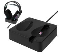 GEEKRIA Support de charge pour casque de jeu sans fil Logitech G733 Lightspeed, station d'accueil magnétique en résine imprimée 3D, base de casque de jeu (noir)