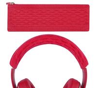 Geekria Thickening Warmers Sweater Headband Cover, Fit for Studio3, Studio3, Solo3, Solo2, Bose QC35 (Series II, I), QC25 Headphones/Stretchable Knit Fabric Protector Sleeve (Red)