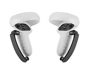 Geekria Touch Controller Grip Cover Compatible avec Meta/Oculus Quest 2, VR Anti-Throw Handle Grip Manchon en Silicone avec Dragonne Réglable, Capuchons de Contrôleur (Blanc)