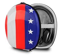 Geekria UltraShell Housse pour casque conducteur de camion, sac de transport rigide de rechange compatible avec les casques BlueParrott B650-XT, B550-XT, B450-XT, B350-XT, B250-XT (drapeau américain)