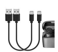 Geekria USB Earbuds Court Cable de Charge Compatible avec Yamaha, Logitech, Soundcore, HUAWEI, Sony, JLab, Shokz, Câble de remplacement USB-C durable (1 ft / 30 cm, 2 pièces)